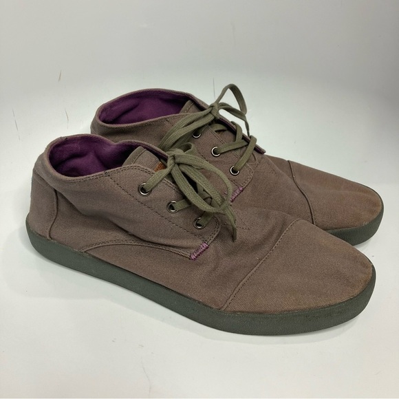Toms Other - Toms Taupe canvas hightop sneakers size 11.5
